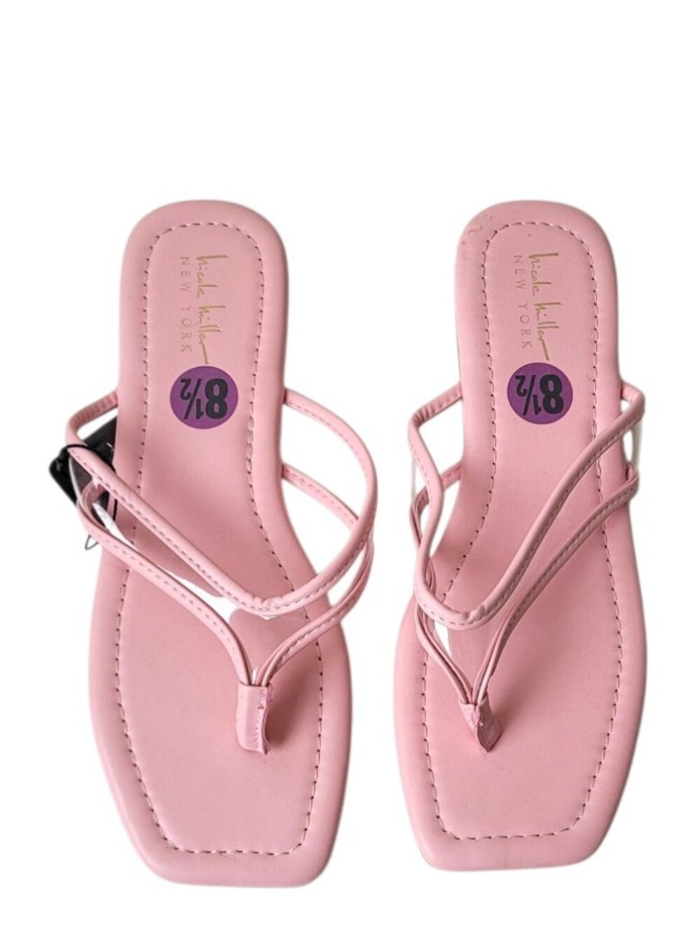 Nicole Miller Clear Strap Square Toe Sandal